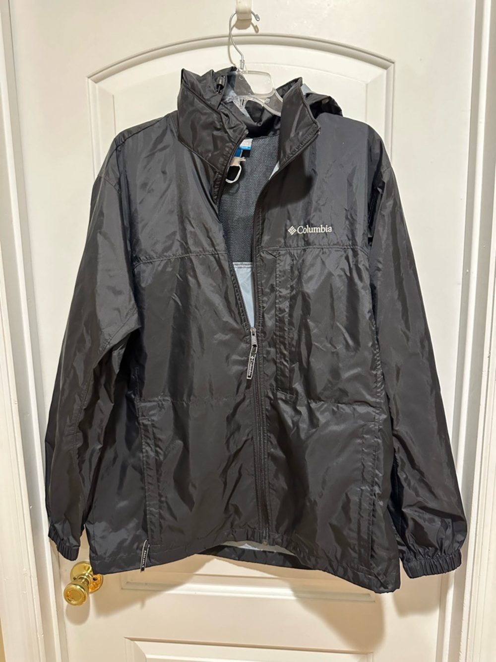 Columbia Men Black Lightweight Packable Raincoat